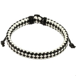 Pulsera ajustable hombre cuero color negro blanco all blacks juventus