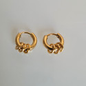 Creoles for curved women with 3 carpets circles in stainless steel end