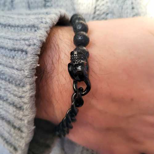 Pulsera cabeza volcánica del hombre de muerte: sublimar su muñeca