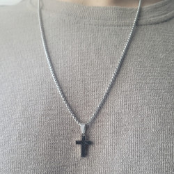 Taufe Kreuz Anhänger Silber Junge Teenager Männer - Kette In Edelstahl enthalten