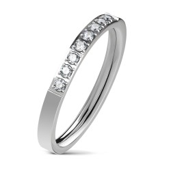 Ringringgeprägte Hochzeitsstahlhochzeit und 8 Zirkonssteine
