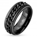 Herrenringring in schwarz plattierter Anti-Stresskette