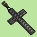 Original Black Cross Men's Pendant with Customized Steel and Chain Alveoles