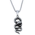 Snake Shape Pendant Necklace - Men's Chain Stainless Steel Included