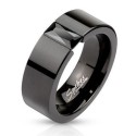 JAHRES STEEL BLACK CZ ZIRCON CARRE MEN RING NEUVE 2620