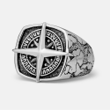 Tortuga Broker Knight Steel de acero inoxidable - Man Anillo de hombre Compass Biker Regalo