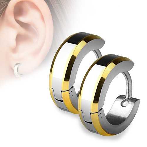 Mixed Huggie Mixed Huggie Earrings with Gold Plated Edges