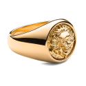 Gold Lion Head Ring - Ruggling Lion Horse for Men in Gold Stainless Steel