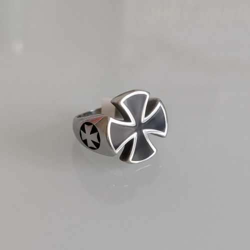 Cavaliere Templare Iron Cross Man Steel Black Black Maltese Cross