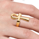 Anello a croce di vita egiziana - Anello in acciaio inossidabile Ankh