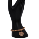 Bracciale Popcorn Maille con Breloc Heart Life Tree Rose Gold Steel - Cuore Bracciale San Valentino