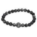 Achat Grau Männer Armband und Löwenkopf in Edelstahl - 18 bis 20cm