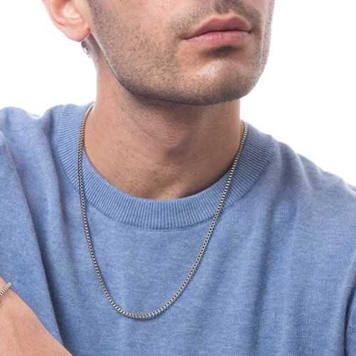 men's Necklace Stainless Steel Venetian Mesh 55cm 4mm