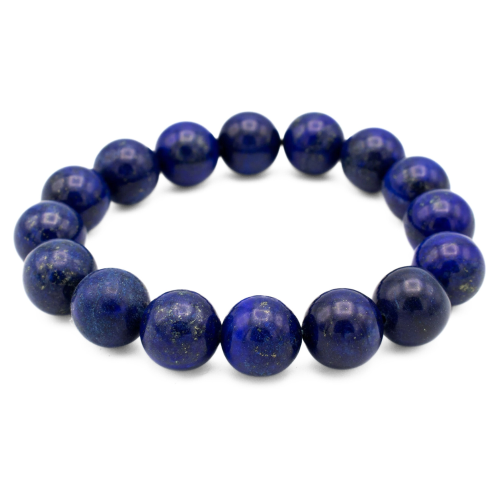 Lapis Lazuli Bracelet Blue Beads Width 12mm For Men - 19 to 21 cm