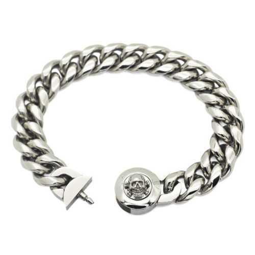 Cuban Link Armband - Herren Panzerkette mit Totenkopfverschluss aus Edelstahl Biker