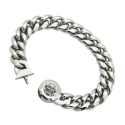 Cuban Gravity Bracelet - Men's Gourmet with Dead Head Clasp in Stainless Steel Biker biker
