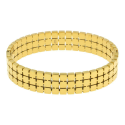 Moderne Frauen Jonc Armband aus Edelstahl Gold - Jonc Square Muster