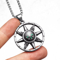 Genuine Chain and Pendant Travel Compass For Men in Stainless Steel