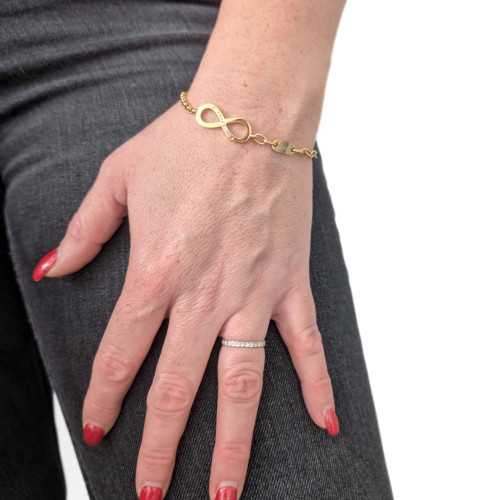 Frauen Armband Symbol Unendlich in Gold-Folded...