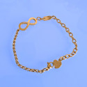 Bracelet Femme Symbole Infini en Acier Doré à l'Or Fin Ajustable Plaque Love Médaillon à graver