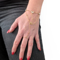 Hand Schmuck Frau - Handkette Herz Perlen und Ringkette Edelstahl