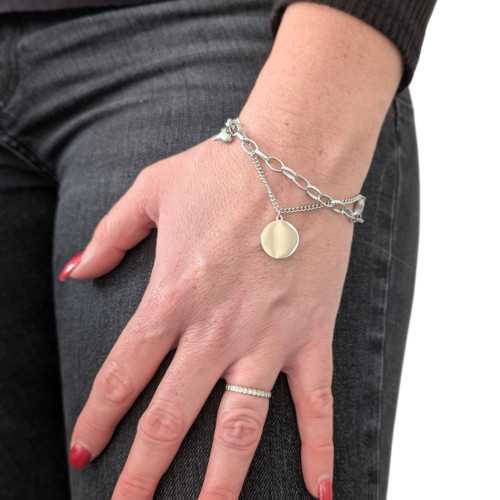 Women's Bracelet in Stainless Steel Brelocque Heart Customized Medaillon