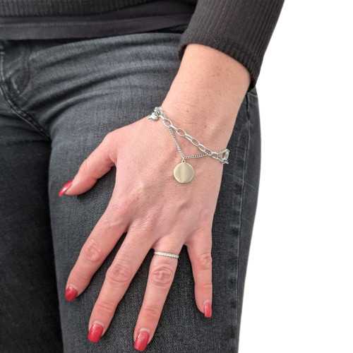 Pulsera de mujer en acero inoxidable con cabeza de Breloc personalizable