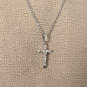 Männer Kreuz Anhänger mit Christus Jesus Crucifix Custom Steel - kubanische Kette enthalten