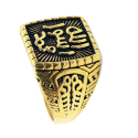 Sedute del sito maschile del Profeta Muhammad - Anello Arab Musulmano Allah in acciaio inossidabile oro