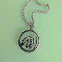 Arabisch Mann Anhänger Allah Silber Aperture Medaille in Edelstahl und Kette enthalten