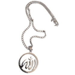 Männer Anhänger Allah Silber Openwork Medaille in Edelstahl und Kette enthalten