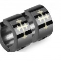 PAR DE PENDIENTES HOMBRE NEGRO ACERO CRUZ FLOR DE LYS GÓTICO FALSO PIERCING