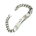 Cuban mesh gourmet bracelet steel with latin cross plate 21cm