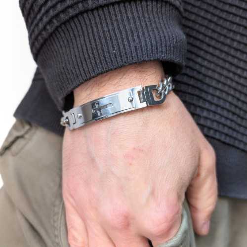 Cuban Herren Gourmet-Stahl mit Plate Latin Cross anpassbar