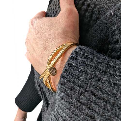 Women's Bracelet Jonc Clout Infinite Symbol Gold Stainless Steel Gold Minimalist
