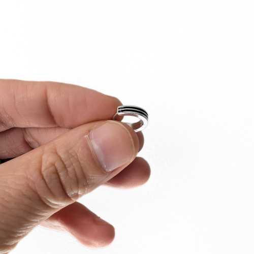 Criollos Hombre Acero Con Líneas Dobles Lluvias Negras - Pendientes Hombre