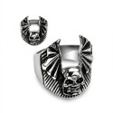 Acciaio in acciaio Chevalle Ring Gru Gru Morte Head Ala Gothic Biker 10643