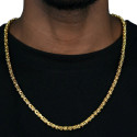 Catena bizantina uomo Bling-Bling oro in acciaio inossidabile adolescente 6mm Rapper