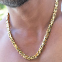 byzantinisch Mann Kette für Männer Gold Stahl 5mm
