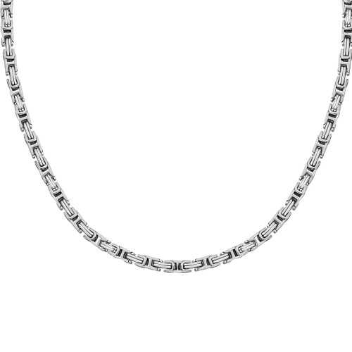 Collar bling-bling de acero inoxidable bizantino - Diámetro 7mm