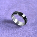 Ancho de Ansiedad Ansiedad Anillo Rotative Spin en Plata y Acero Negro 6mm