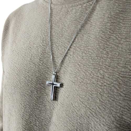 Colgante cruzado para hombres con acero inoxidable personalizado - cadena cubana
