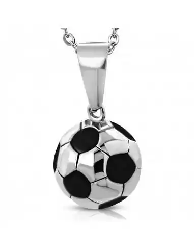 Men Pendant Stainless Steel Sport Football Ball and 1 Chain