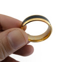 Männer Alliance Ring Edelstahl Gold und Carbon Band anpassbar