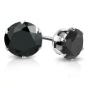 PAAR OHRRINGE FÜR HERREN JUGENDLICHE VERSCHLUSS STAHL RUND ZIRKON DIAMS SWAROVSKI SCHWARZ 5mm NEU