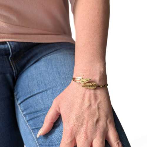Bracciale in oro Jonc per le donne in acciaio inossidabile Minimalist in oro