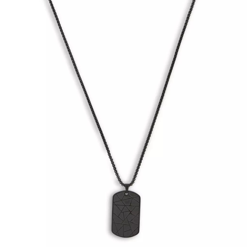 Collana da uomo con pendente Piatto militare originale in acciaio inossidabile Modello nero Caratteristiche Watch