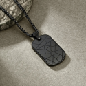 Collar Hombres Placa Colgante Militar Original Acero inoxidable Negro Patrón Negro Características