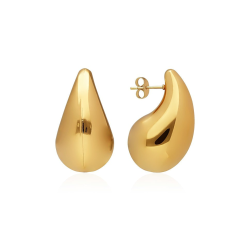 Mini Boucles d'Oreilles Goutte d'Eau Petite Fille Ado Femme en Acier Inoxydable Or Fin Avec Fermoir Papillon