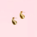 Earrings in shape Water drop Little Teen Girl Woman in Stainless Steel Fine Gold With Butterfly Clasp
